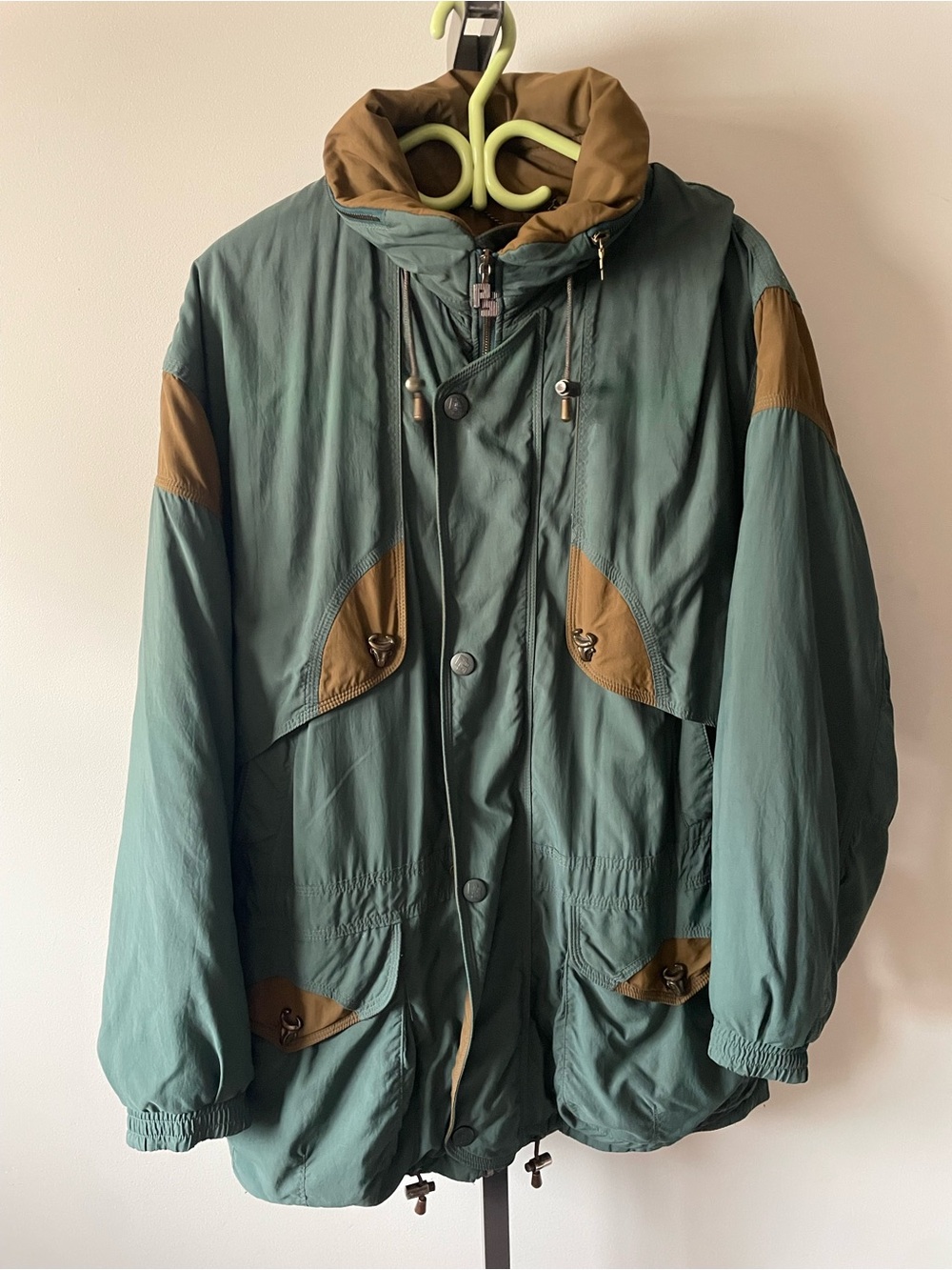 80s 90s Vintage Steinebronn German Colorblack Parka Jacket Coat Bull Hardware
